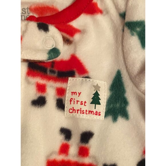Carter's First Christmas Newborn Baby African American Santa Footed Sleeper - Picture 6 of 11